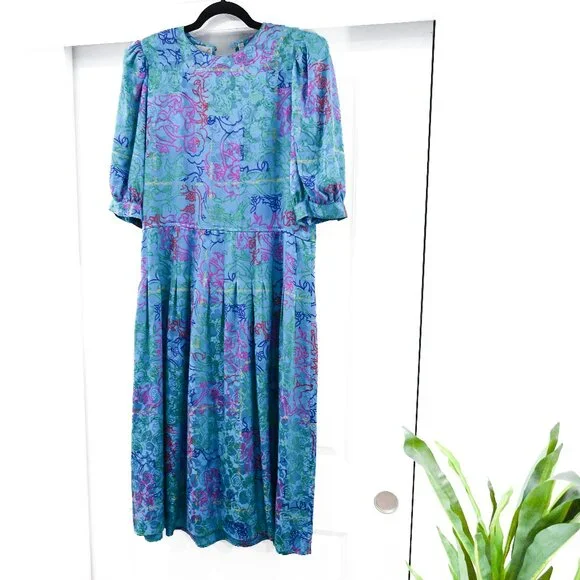 adrianna papell vintage blue dress Adrianna Papell One Shoulder Sleeveless Beaded Mesh Midi Dress, Womens, 10, French Blue main image 1